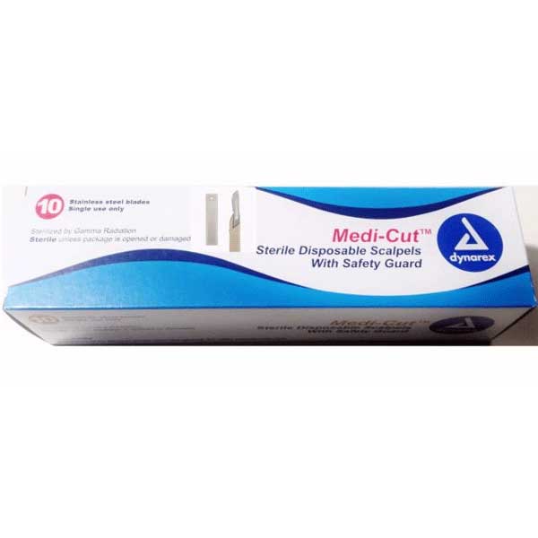  Dynarex Medicut Sterile Disposable Scalpels #10-Box of 10