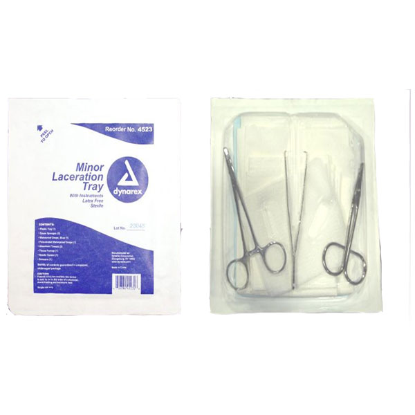  Dynarex Minor Laceration Tray w/Instruments 20/Case