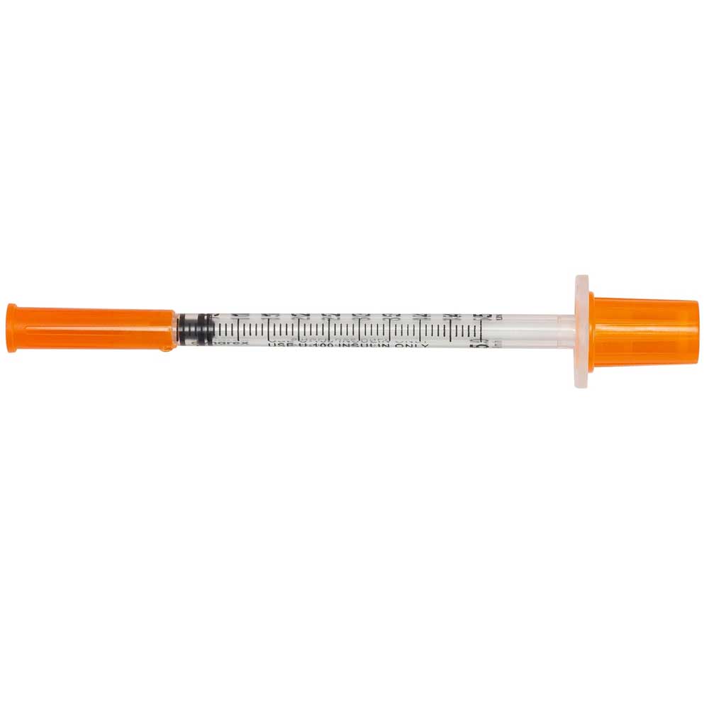  Dynarex Insulin Syringe N/S - Individual Wrapped - .5cc - 31G - 5/16 needle 5/100/cs