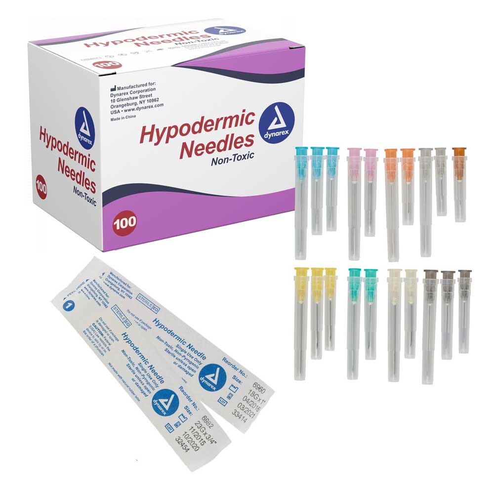 Dynarex Hypodermic Needle - Non-Safety 18G 1 inch needle - 10/100/case