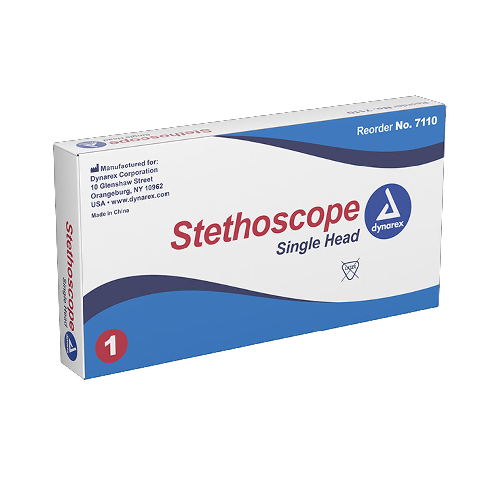 Dynarex Single Head Stethoscope Binaural Chest Piece 50qty