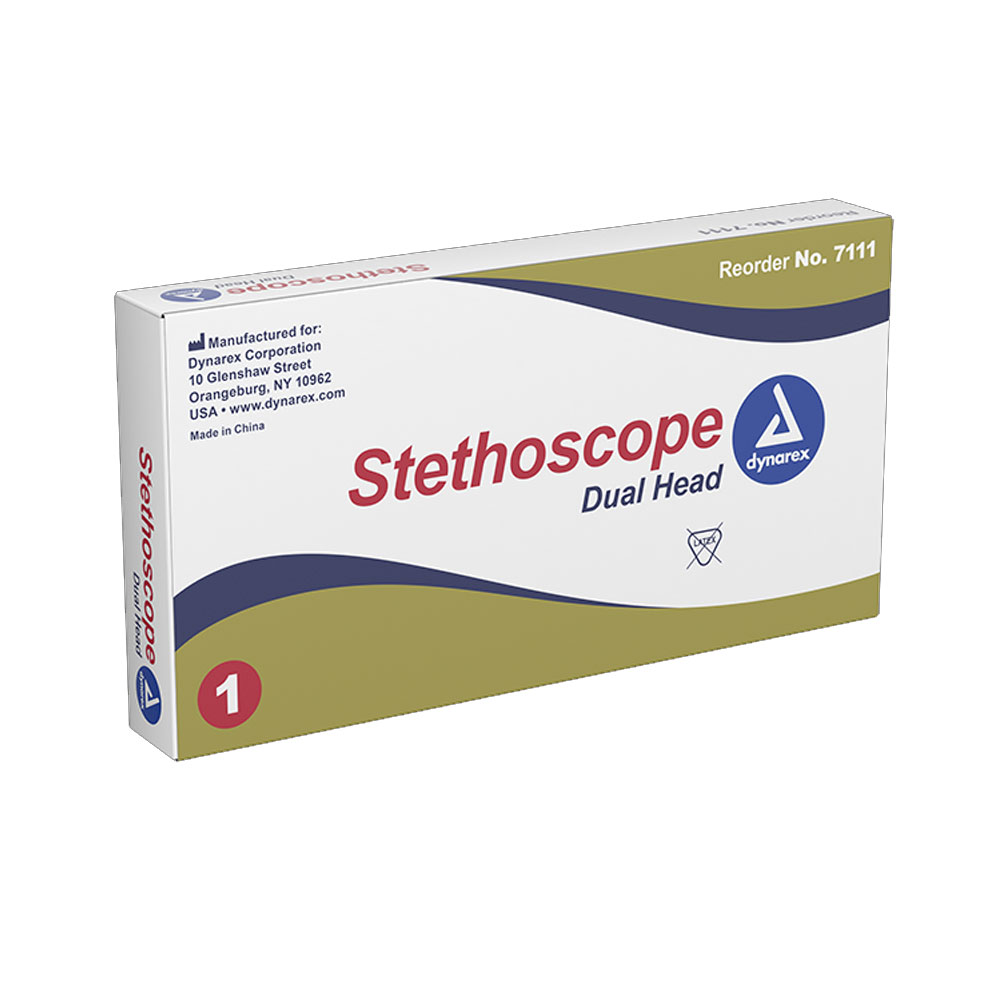 Dynarex Dual Head Stethoscope Binaural Chest Piece 50qty