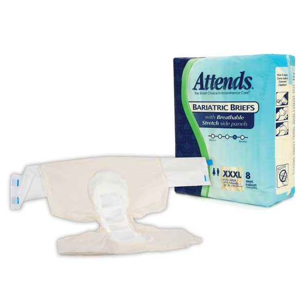 Attends Bariatric Briefs 8/Pack