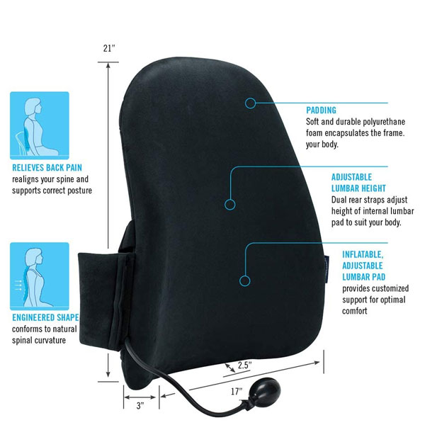 ObusForme CustomAIR Backrest w/ Adjustable Lumbar Support