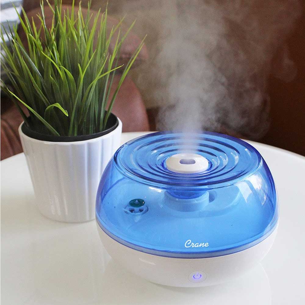 Crane 0.2 Gal Personal Cool Mist Humidifier – Blue and White
