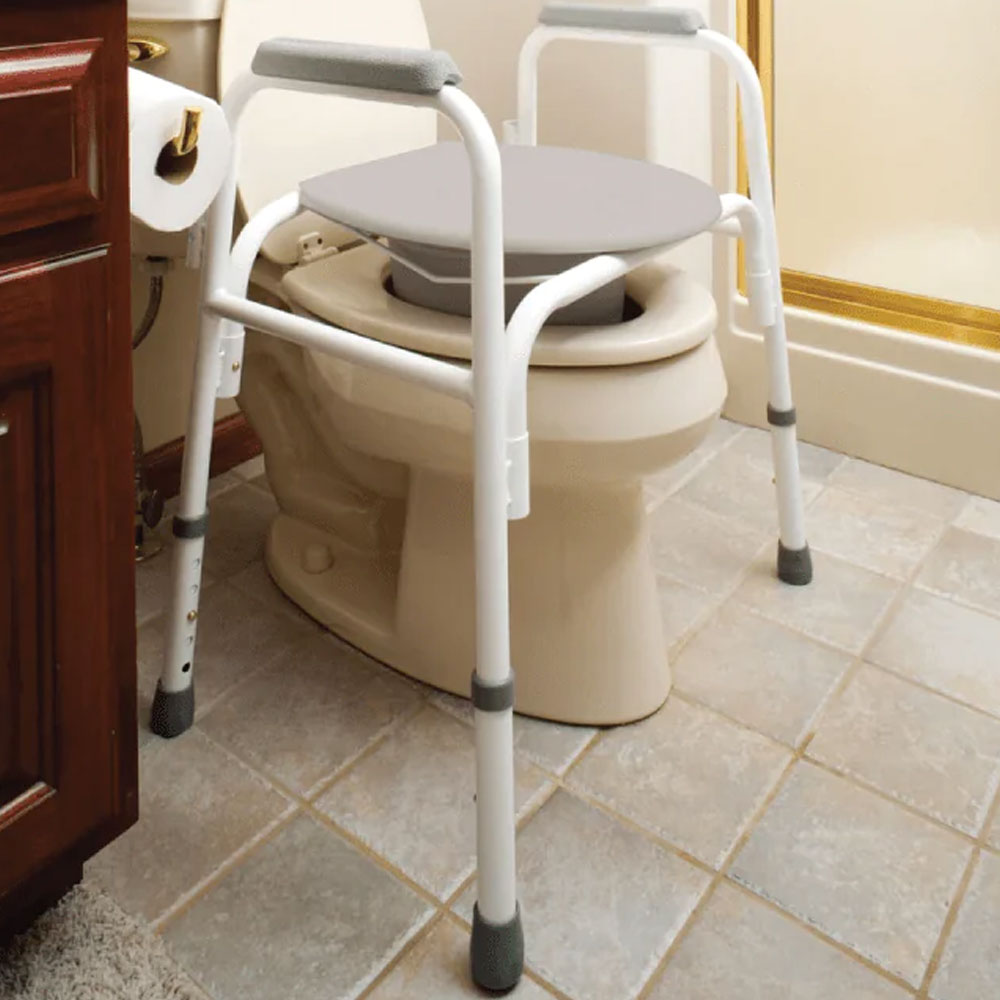  Carex Bedside Steel Commode Chair - Portable Bathroom Toilet