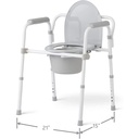 Medline 3-in-1 Steel Folding Bedside Commode
