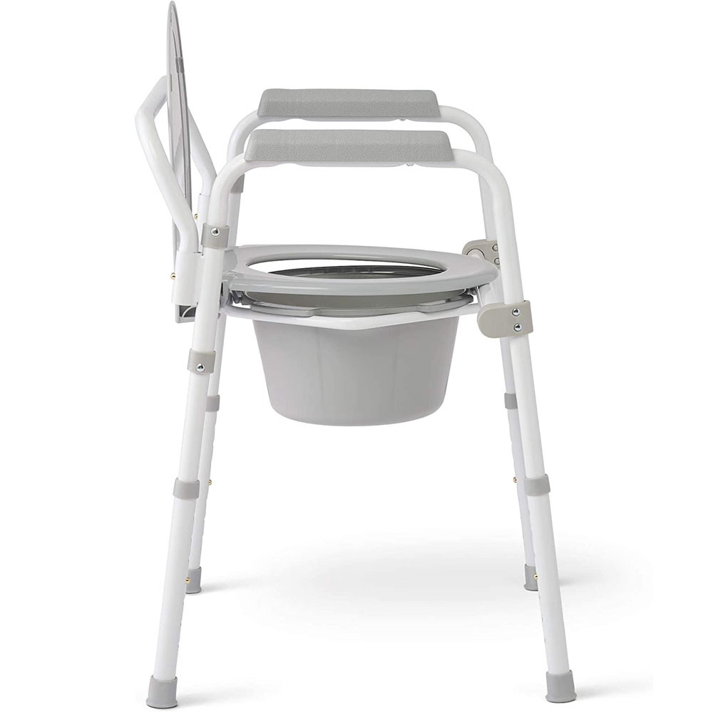 Medline 3-in-1 Steel Folding Bedside Commode
