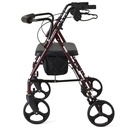 Medline Standard Bariatric Heavy Duty Basic Steel Rollator Burgundy
