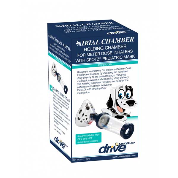 Drive Medical Spotz Mask with MDI Chamber – Optimal Inhaler Delivery for Asthma and Respiratory Conditions