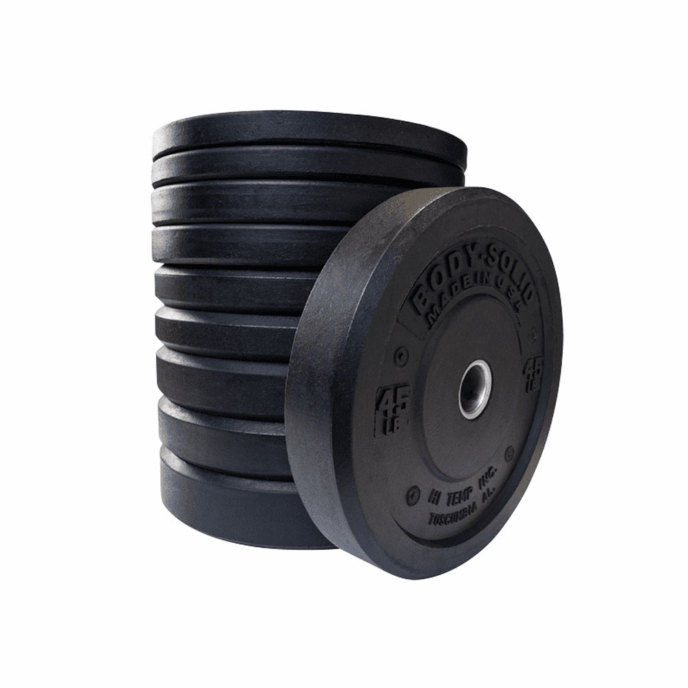 260LB Bumper Set Black Pairs (10, 15, 25, 35, 45 lb) – Commercial-Grade, Made in the USA