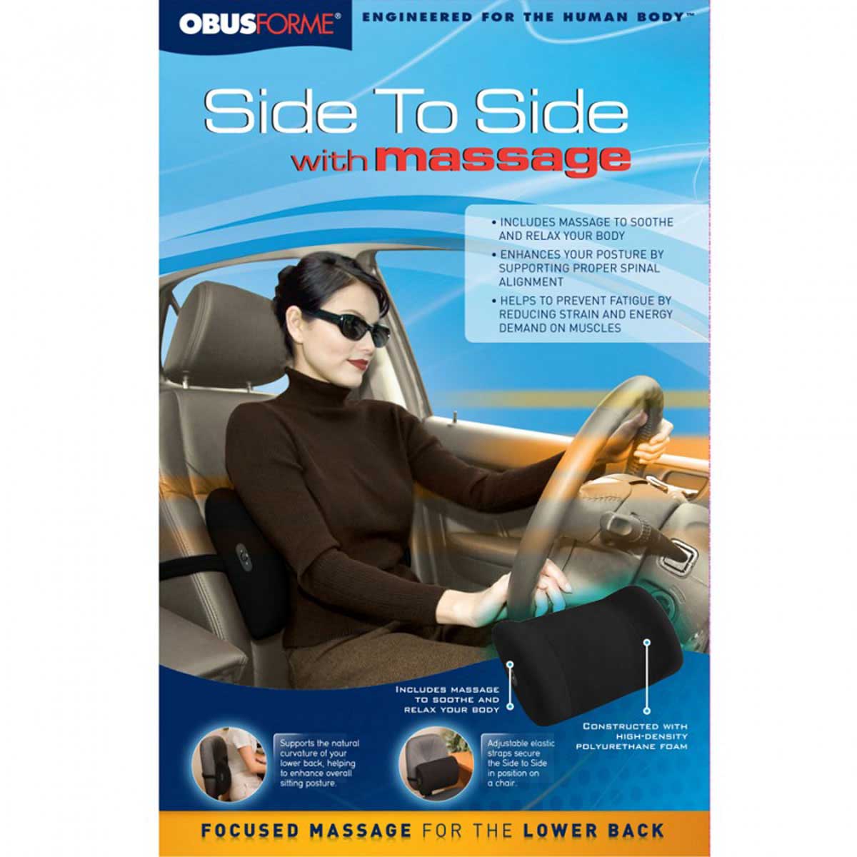 ObusForme Side-to-Side Lumbar Support with Massage