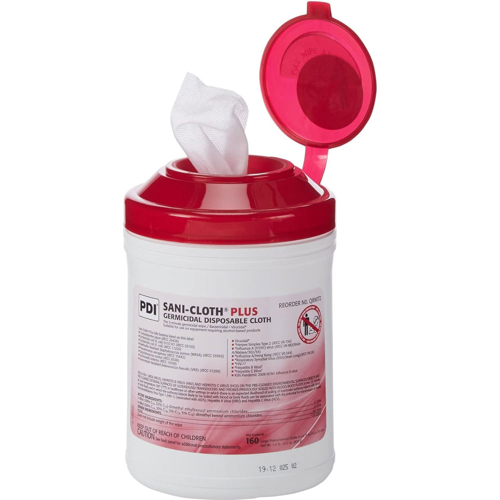 Dynarex Sani-Cloth Plus – Germicidal Disposable Wipes for Reliable Surface Disinfection - (Canister of 65)