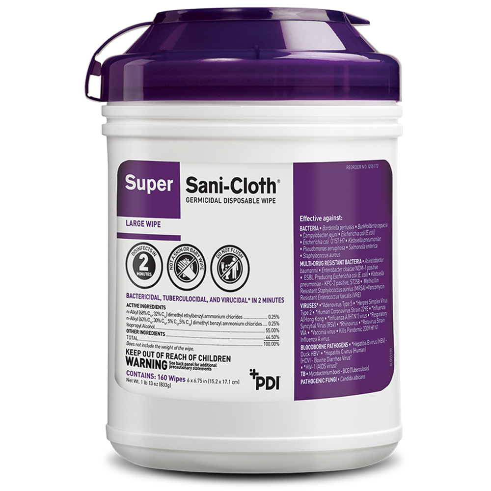 Sani-Cloth® Dynarex Super Germicidal Disposable Cloth XLg Canister - 65ct