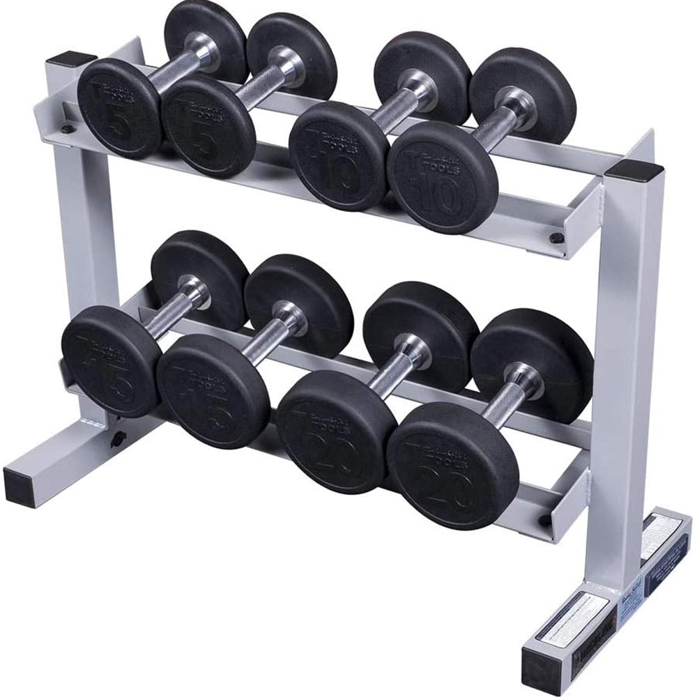 Body-Solid Powerline Dumbbell Rack – Space-Saving 2-Tier Weight Rack for Home or Studio Gyms