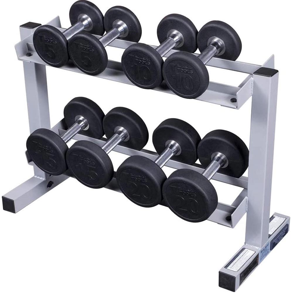 Body-Solid Powerline Dumbbell Rack – Space-Saving 2-Tier Weight Rack for Home or Studio Gyms
