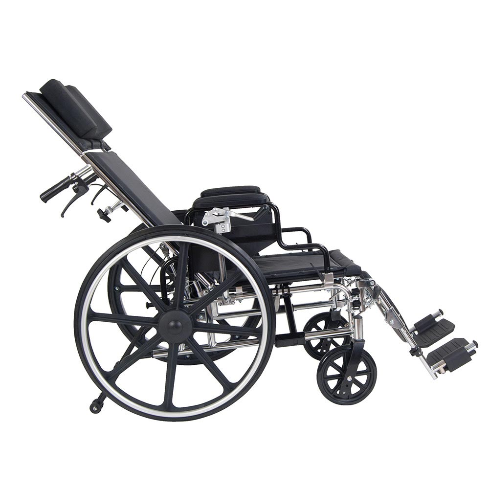 Drive Medical Viper Plus Reclining Wheelchair – 16 Inch Seat with Detachable Full Arms for Enhanced Comfort and Mobility