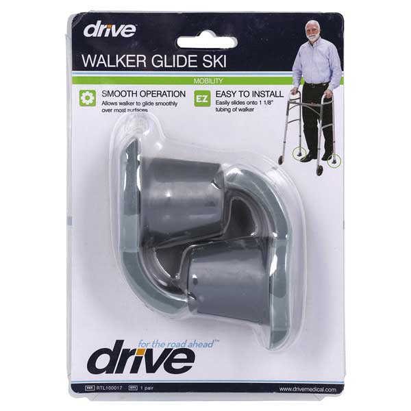 Drive Medical Walker Gray Glide Ski – Smooth Movement for Easy Walker Use