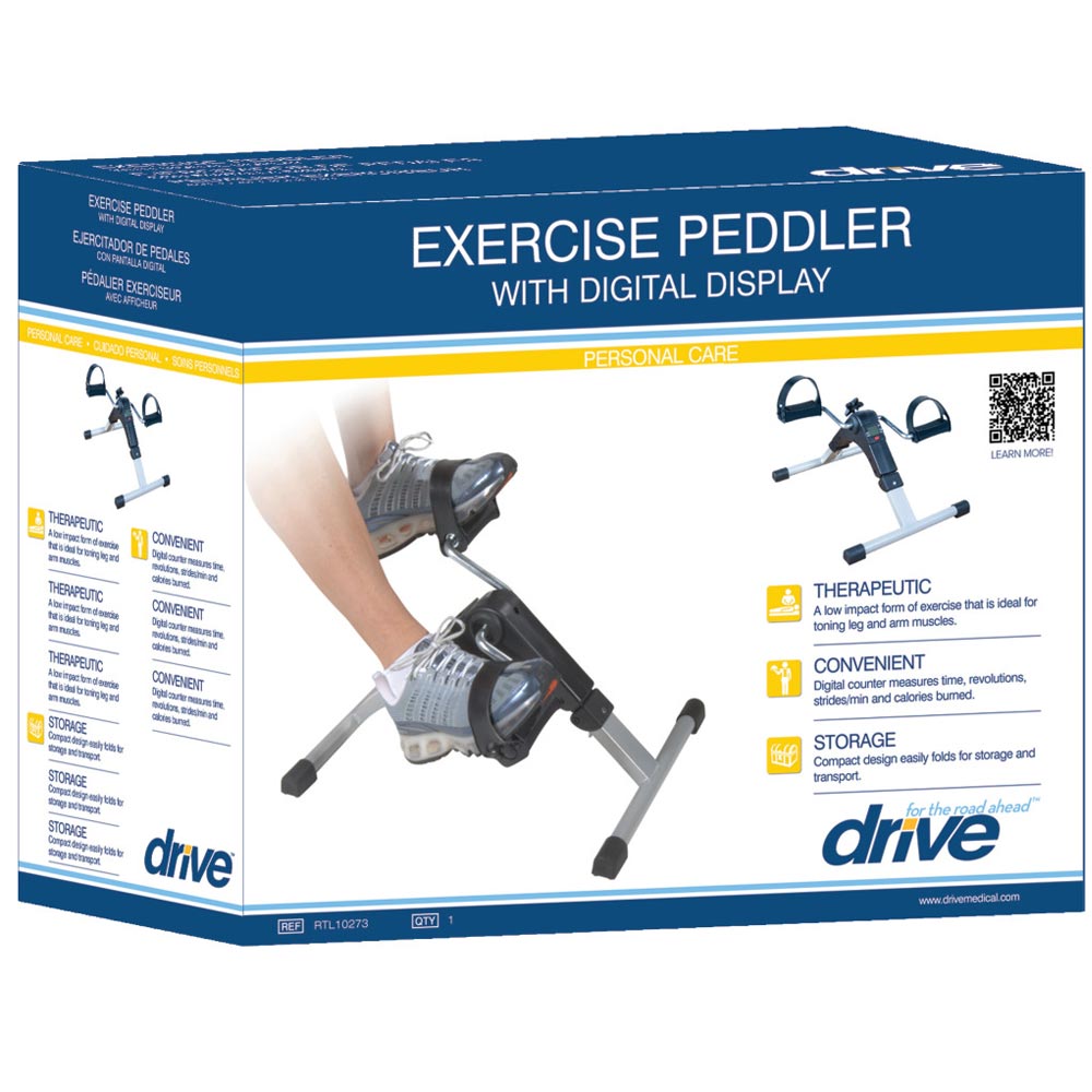 Drive Medical Folding Exercise Peddler with Electronic Display – Compact and Portable Fitness Solution