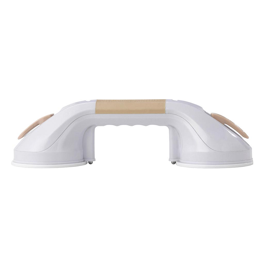 Drive Medical Suction Cup Grab Bar White and Beige – 12 Inch Non-Slip Grab Bar for Bathroom and Shower Safety
