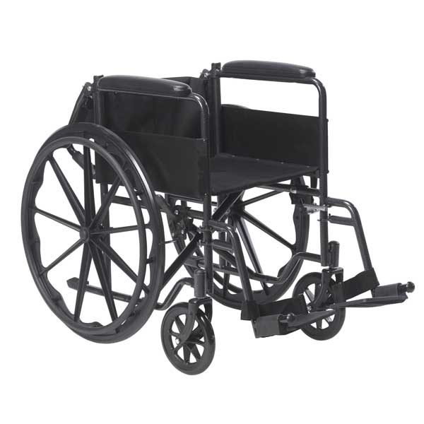 Drive Medical Silver Sport 1 Wheelchair with Full Arms and Footrest – Durable, Lightweight, and Comfortable