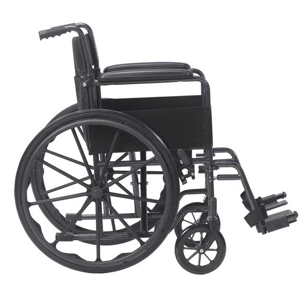 Drive Medical Silver Sport 1 Wheelchair with Full Arms and Footrest – Durable, Lightweight, and Comfortable