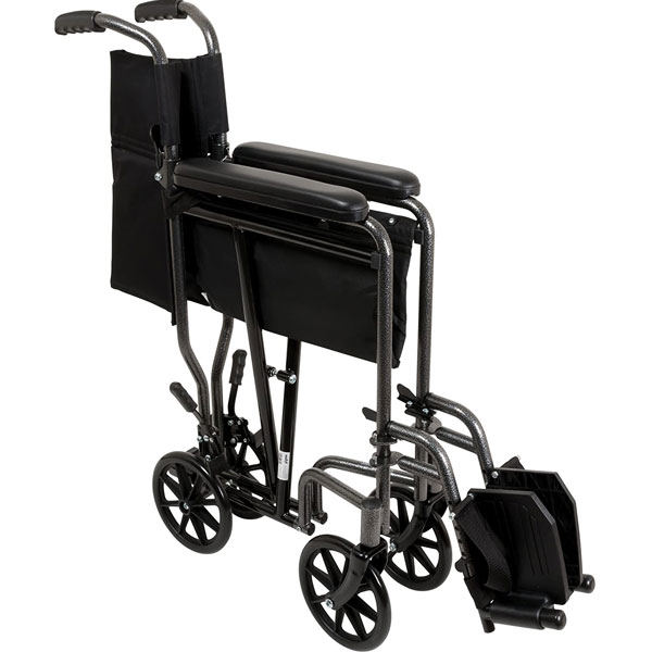  ProBasics Steel Transport Chair Steel 19 inch-Silver Vein