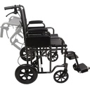  ProBasics 22 Inch Bariatric Steel Transport Chair-Silver Vein