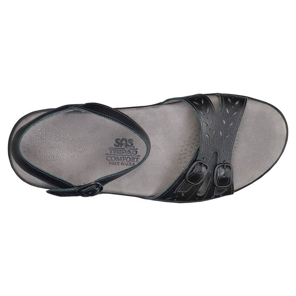 SAS Womens Duo Quarter Strap Sandal-Black