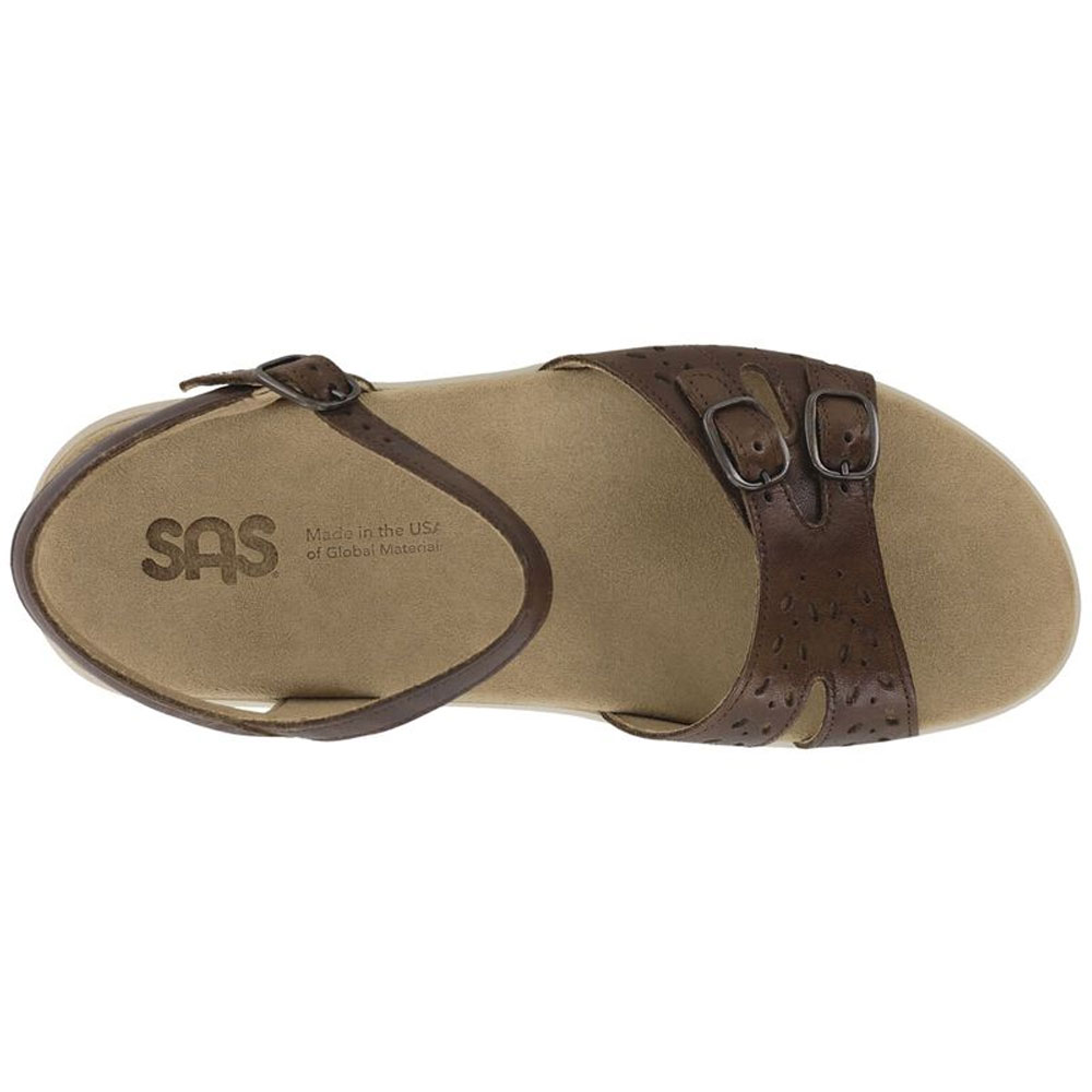SAS Womens Duo Quarter Strap Sandal-DarkWood