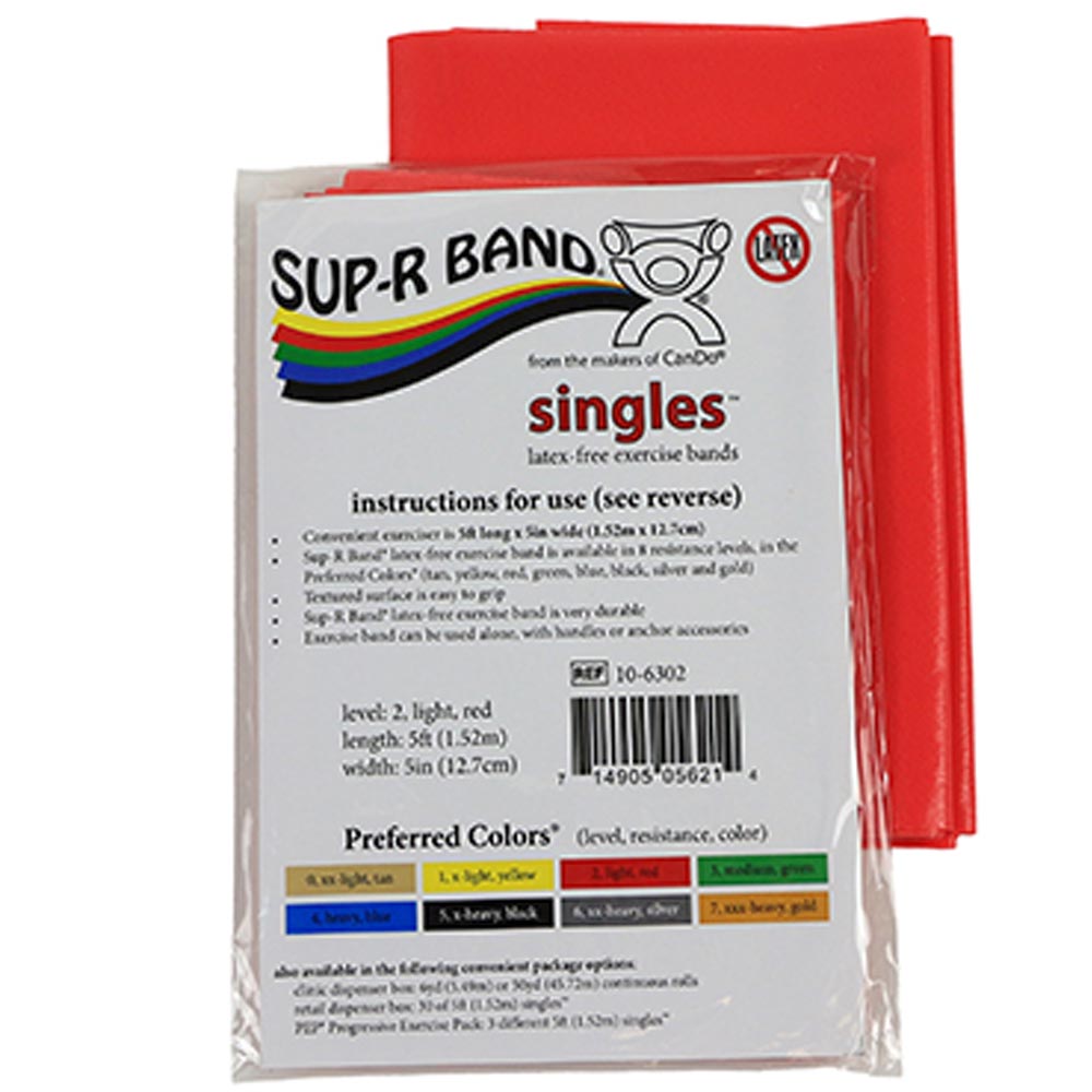 Cando Sup-R Band Latex Free Exercise Band 5-Foot Singles