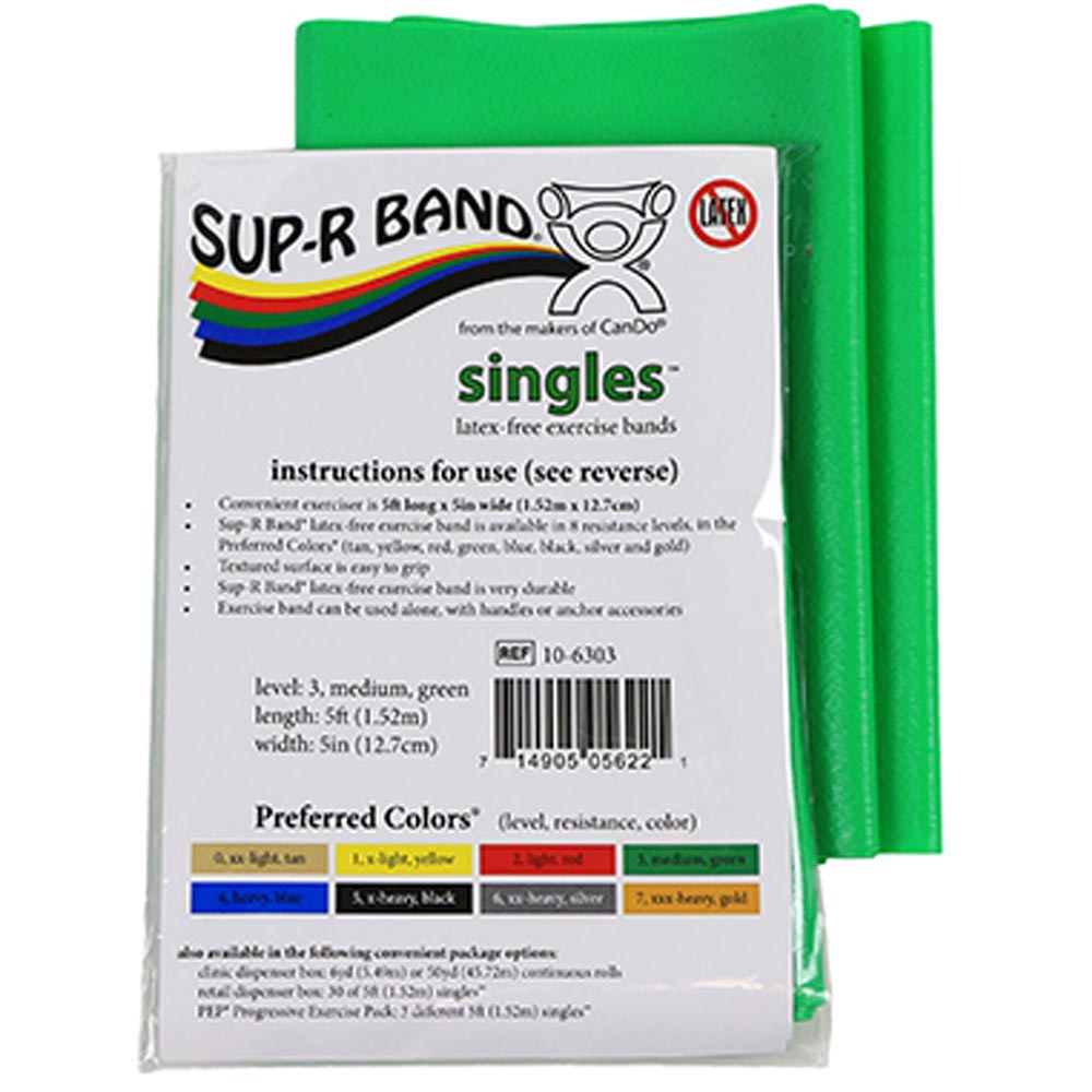 Cando Sup-R Band Latex Free Exercise Band 5-Foot Singles