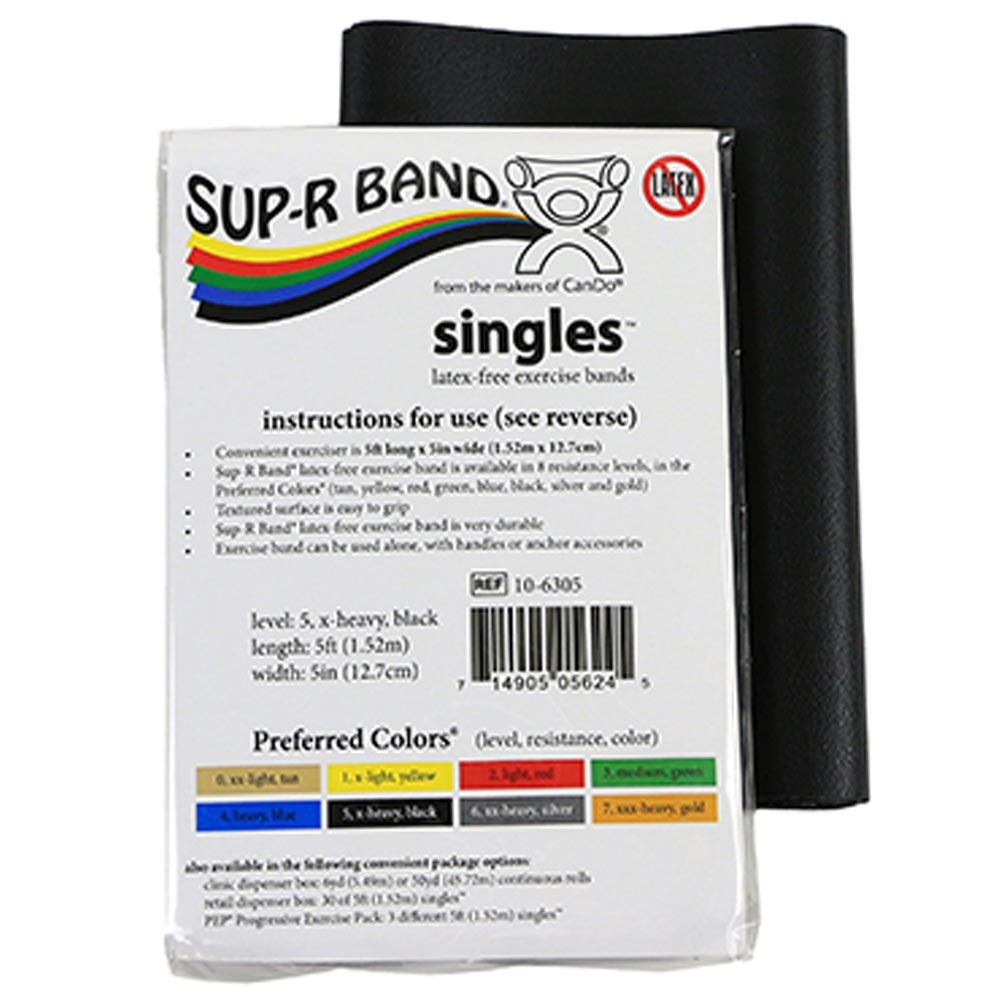 Cando Sup-R Band Latex Free Exercise Band 5-Foot Singles