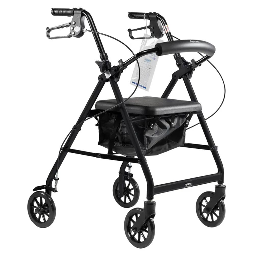 DynaGo Dynarex  Quad 6 Foldable Aluminum Rollator with 6 inch Wheels