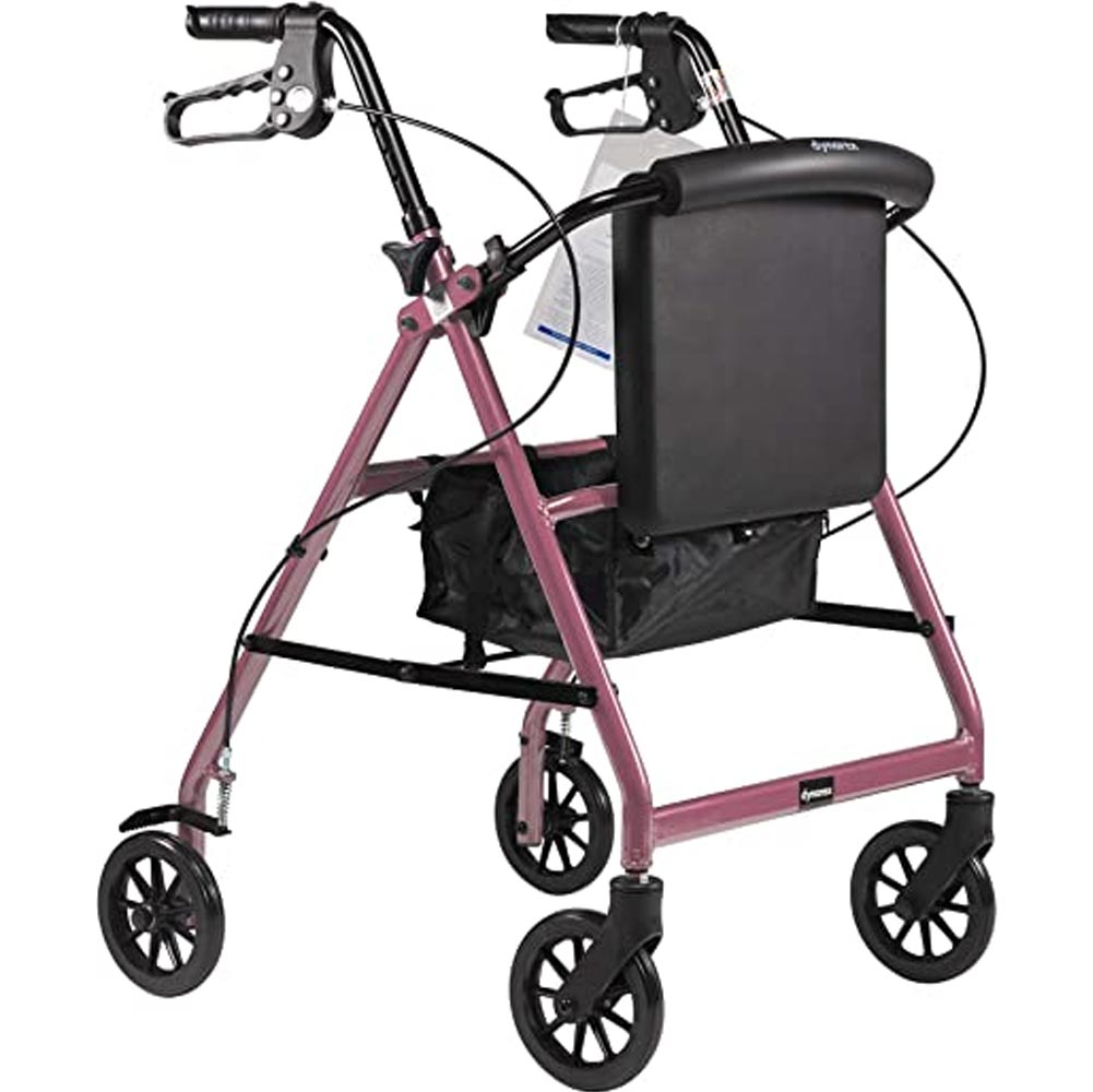 DynaGo Dynarex  Quad 6 Foldable Aluminum Rollator with 6 inch Wheels