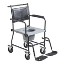  Drive Portable Upholstered Commode with Wheels and Drop-Arm