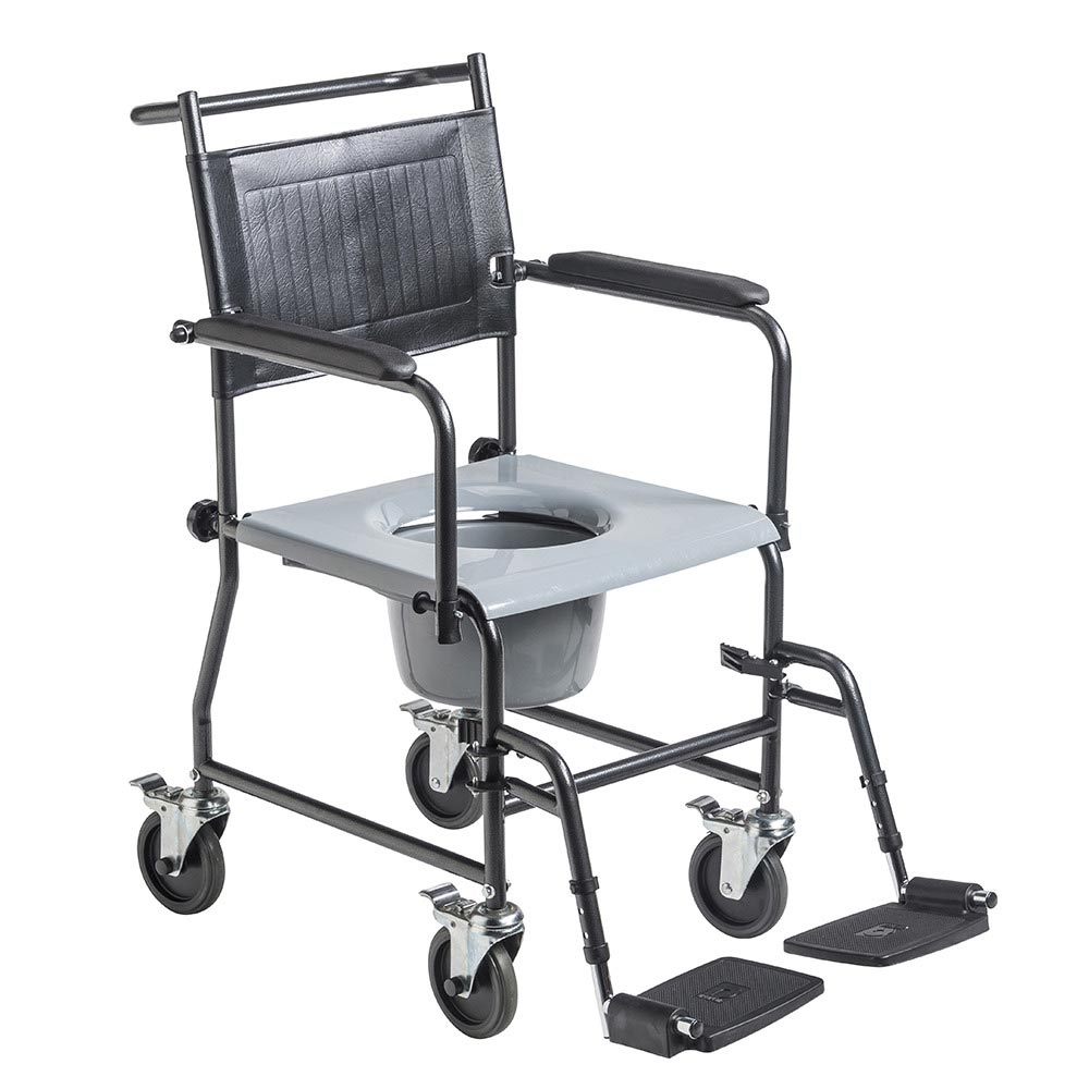 Drive Portable Upholstered Commode with Wheels and Drop-Arm – Comfortable, Safe, and Easy to Use for Seniors