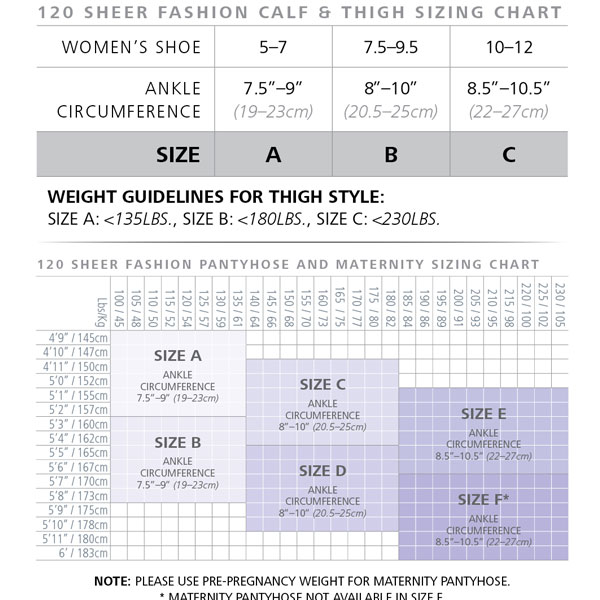 Sigvaris Womens Sheer Fashion 120 Calf 15 20mmHg