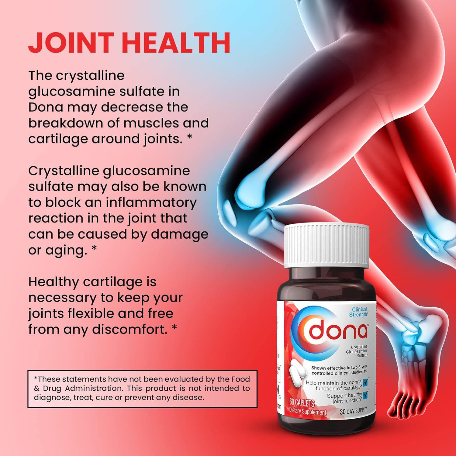 Dona Crystalline Glucosamine Sulfate – Clinically Proven Joint Support