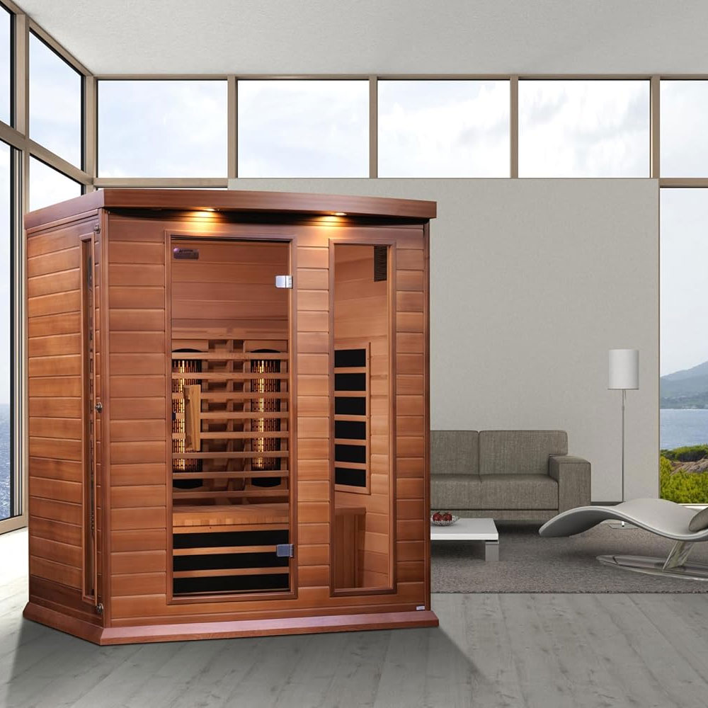 Maxxus 3 Per Full Spectrum Near Zero EMF FAR Infrared Carbon Canadian Red Cedar Sauna