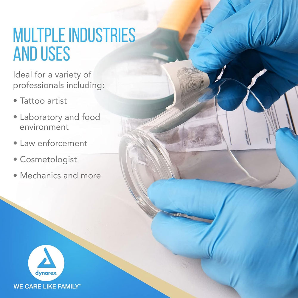 Dynarex Nitrile Exam Gloves – Powder-Free, Non-Latex Medical Grade Gloves - (100 per Box)