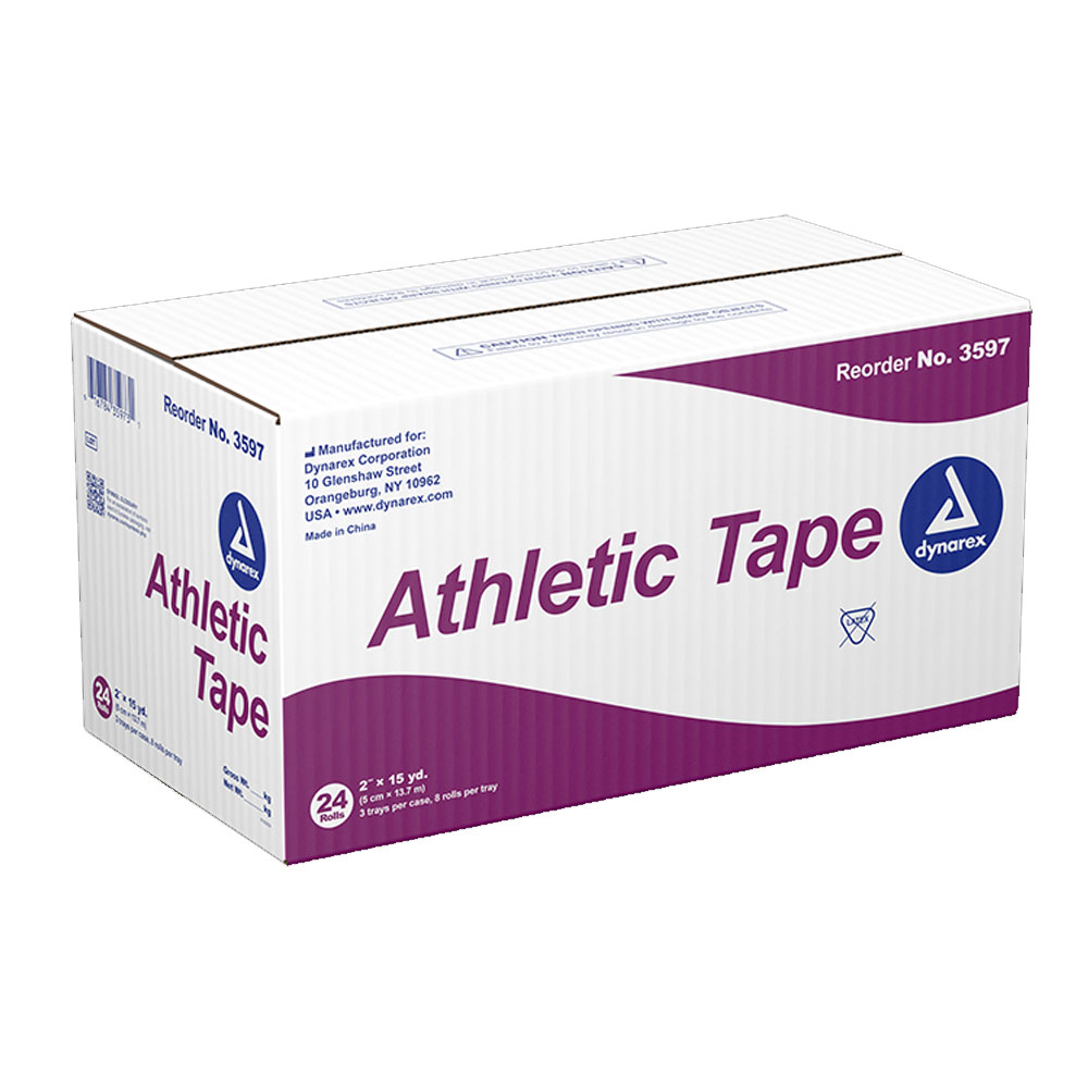 Dynarex Athletic Tape 2" x 15 yds.' – Reliable Sports Tape for Support & Stability - (Box of 8)