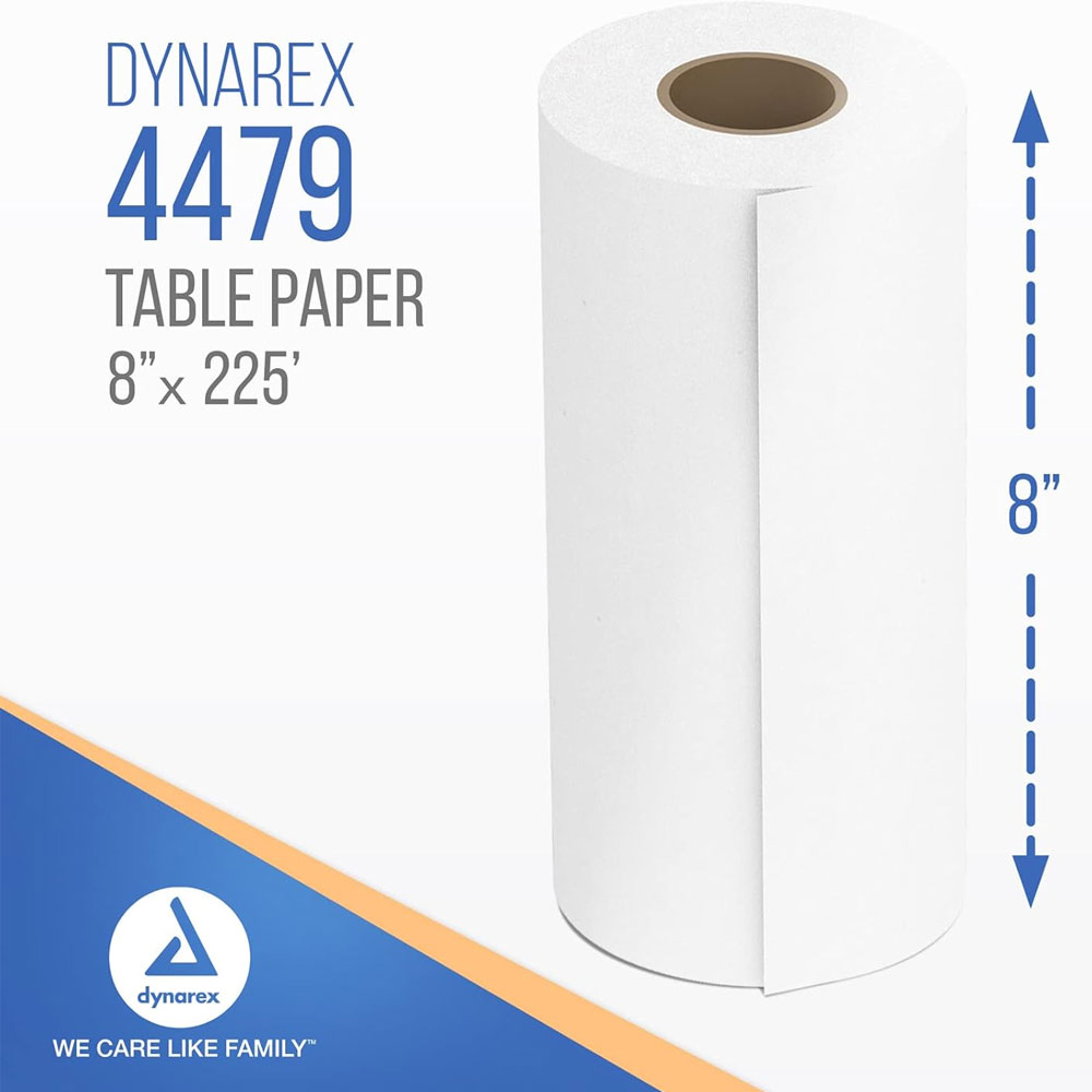 Dynarex Smooth Headrest Table Paper Roll 8" x 225' – Hygienic, Durable, and Comfortable Protection
