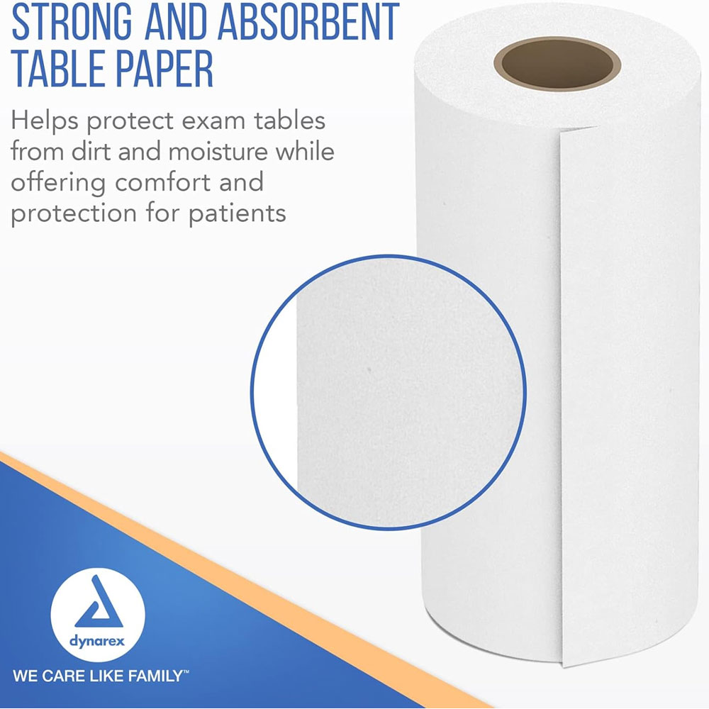 Dynarex Smooth Headrest Table Paper Roll 8" x 225' – Hygienic, Durable, and Comfortable Protection