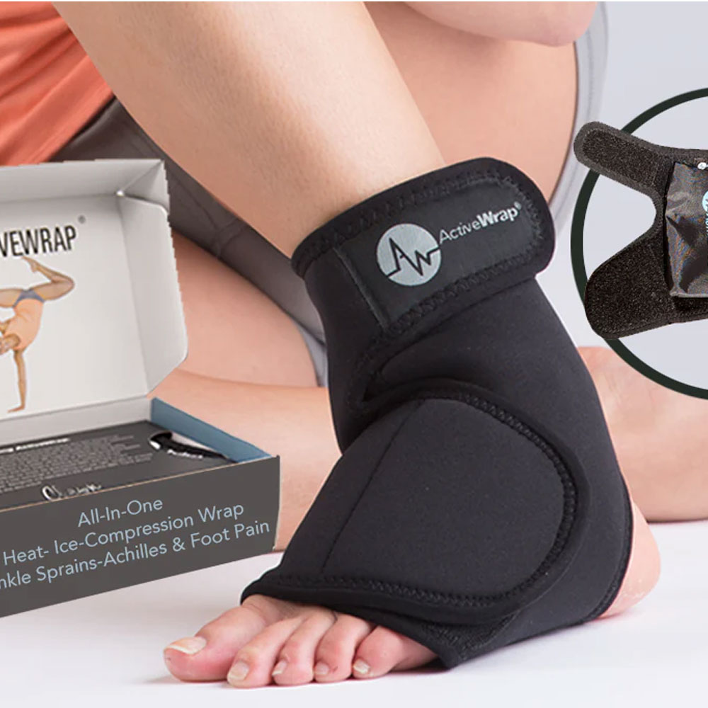 ActiveWrap Hot & Cold Therapy Wrap for Ankle – Black-LG/XL