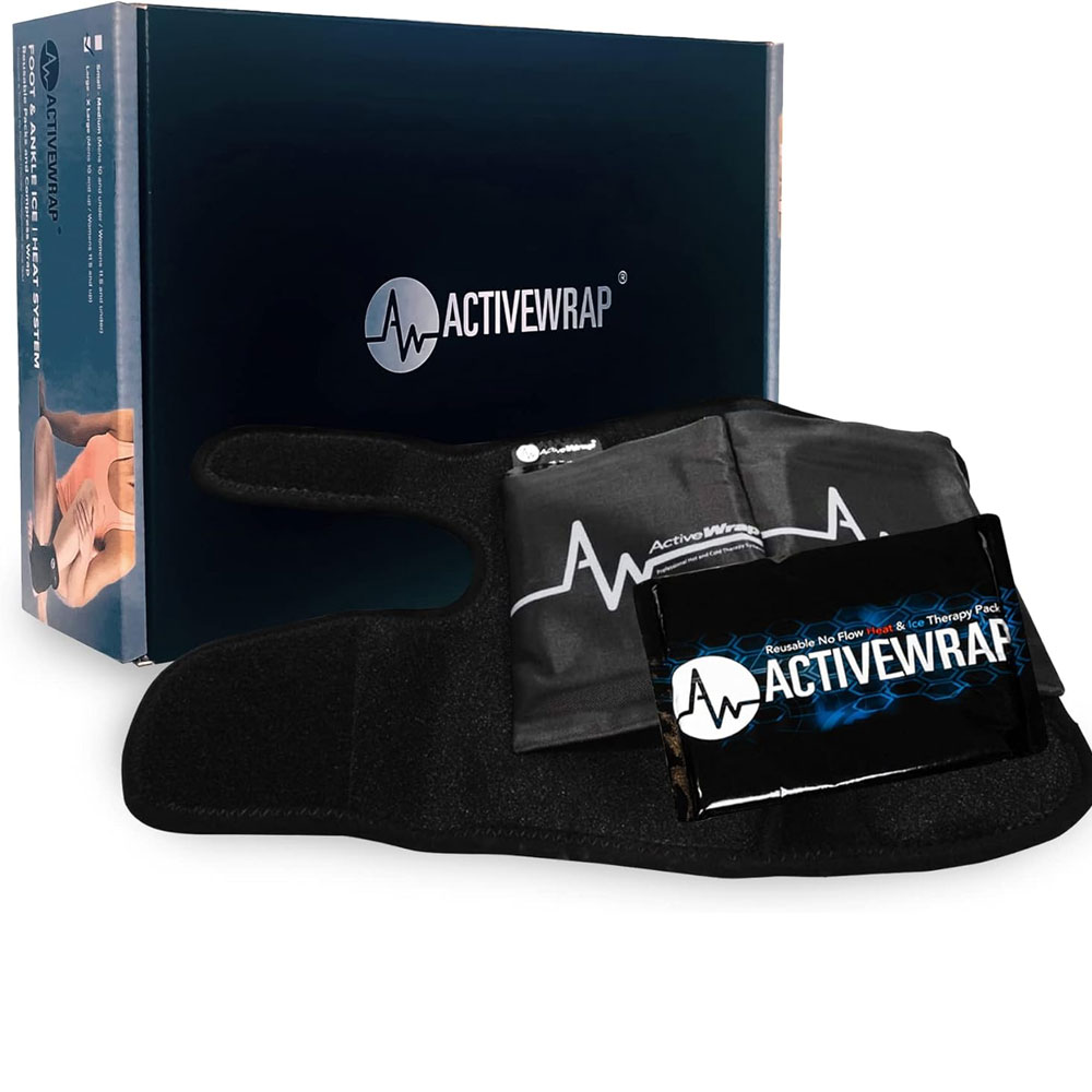 ActiveWrap Hot & Cold Therapy Wrap for Ankle – Black-LG/XL