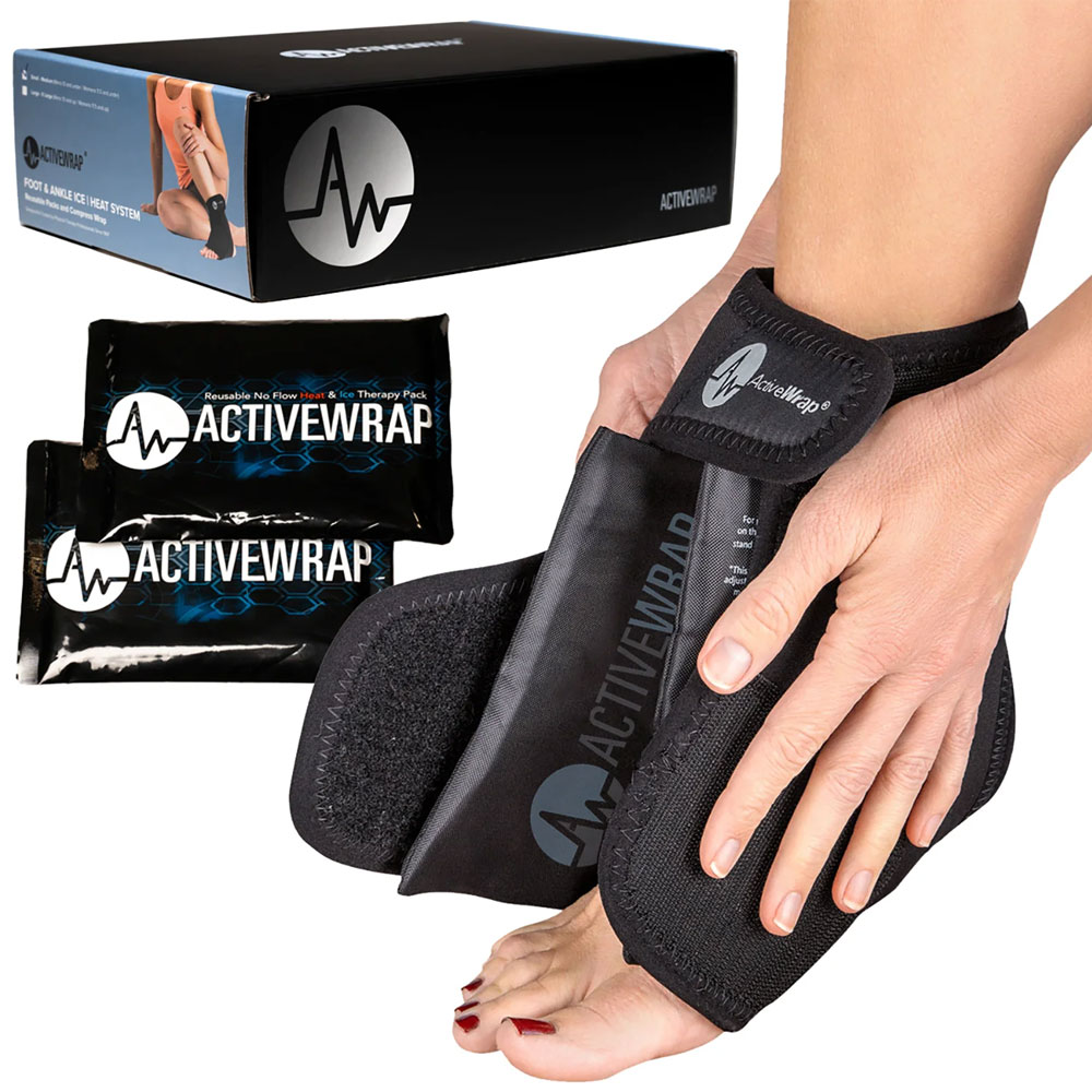 ActiveWrap Hot & Cold Therapy Wrap for Ankle – Black-LG/XL