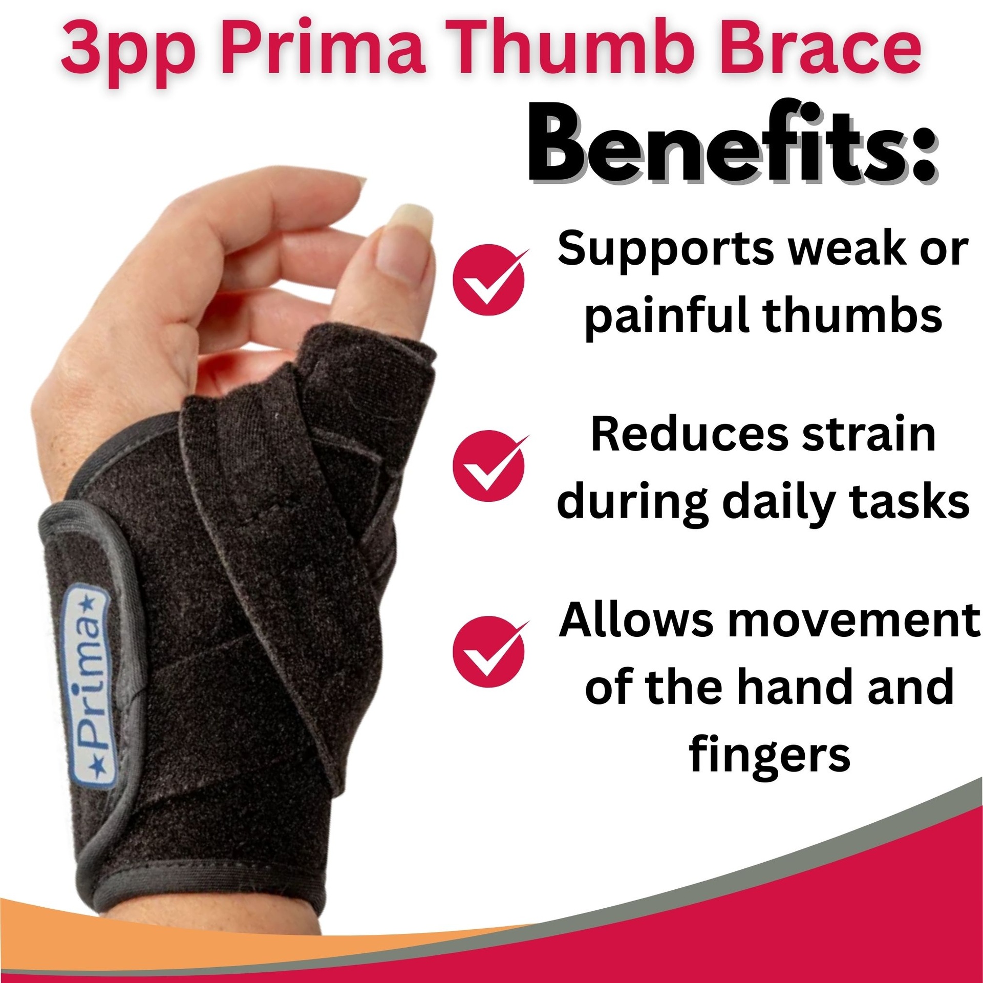 3pp PRIMA Thumb Brace for Pain Relief and Support