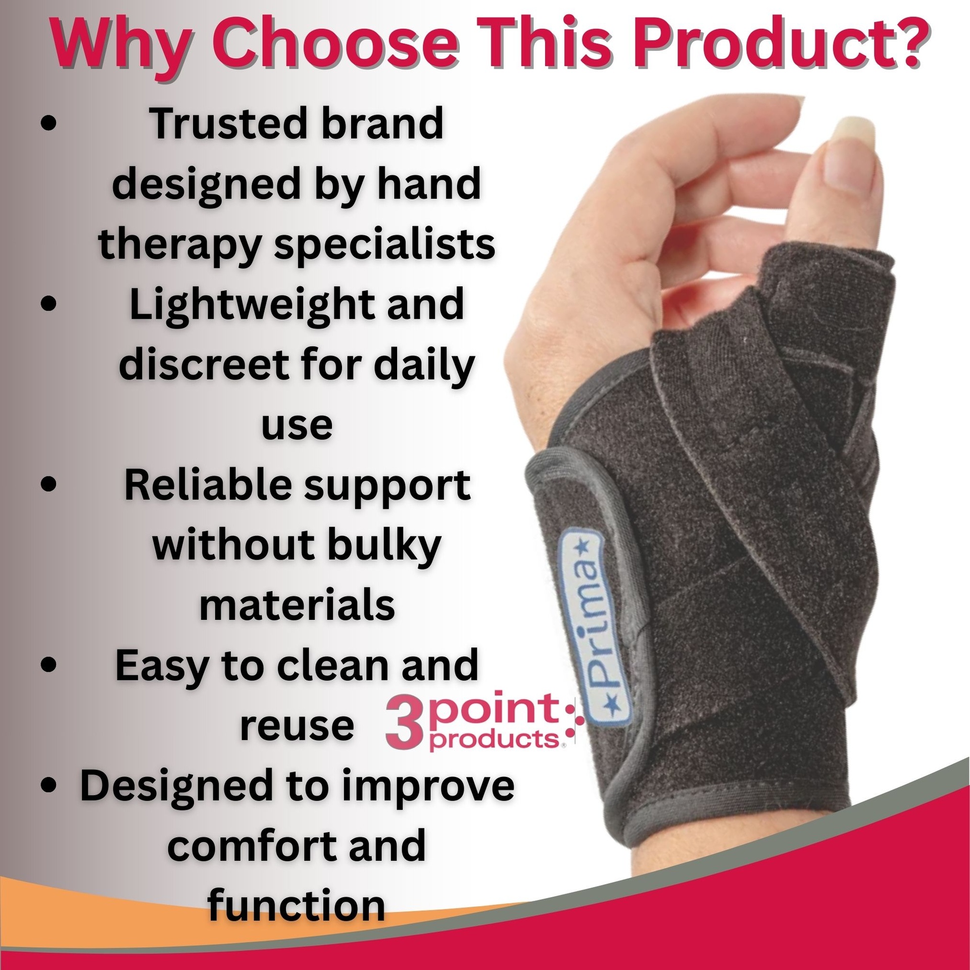 3pp PRIMA Thumb Brace for Pain Relief and Support