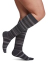 SIGVARIS Womens Microfiber Shades Calf Compression Socks 15-20mmHg_mini-stripe-graphite